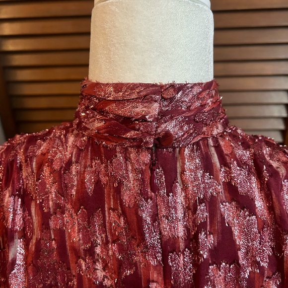 Jonathan Simkhai Metallic Vine Jacquard Mock Neck Dress - Picture 4 of 16